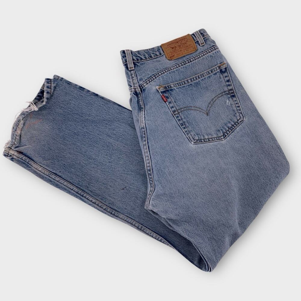 Vintage Levi's 505 36x30" Blue Jeans Y2K MADE IN USA Distressed Holes Thrashed